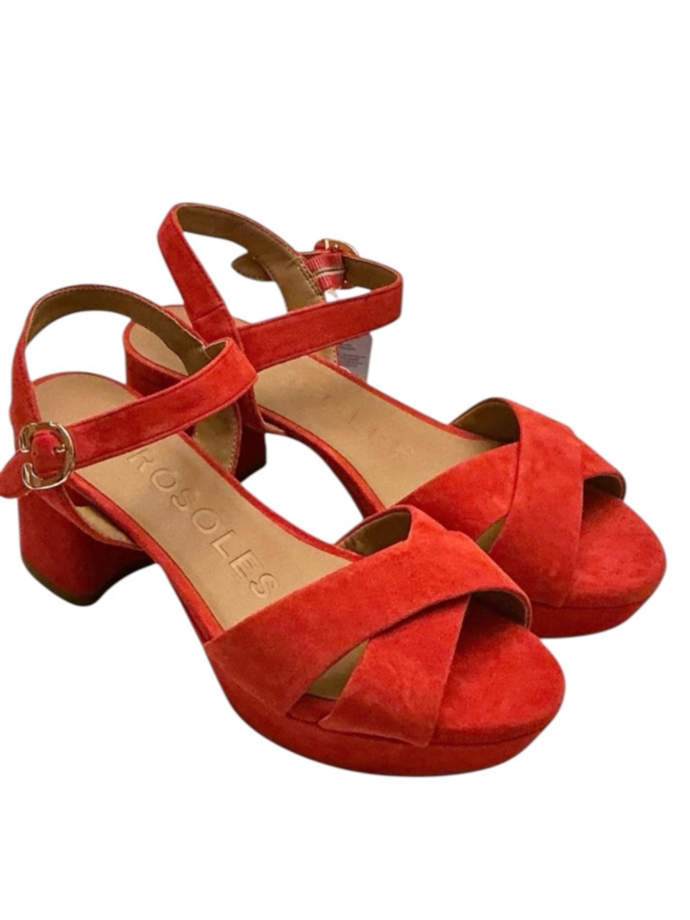 NWT Aerosoles Cosmos Platform Open Toe Platform Sandals Block Heels Size 7 WIDE